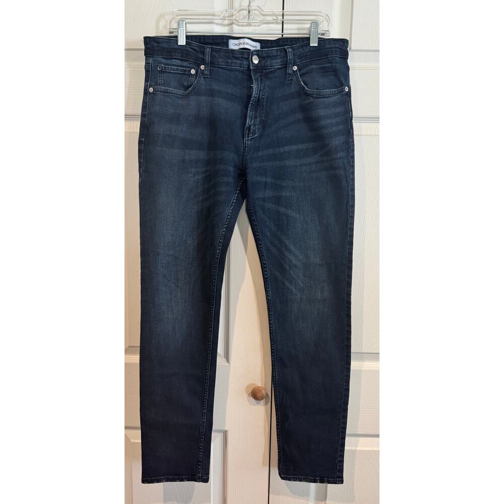 Calvin Klein Mens Dark Wash Classic Denim Jeans SZ 36x32 Streetwear Casual